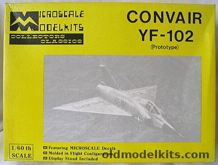 Microscale 1/60 YF-102 (Prototype F-102 Delta Dagger) - BAGGED - (ex Allyn), MS4-4 plastic model kit